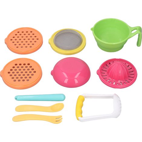 Moulin multifonction manuel pour purée d’aliments pour bébé, set de préparation et cuisson pour nourriture, broyeur de complément alimentaire (1/5)