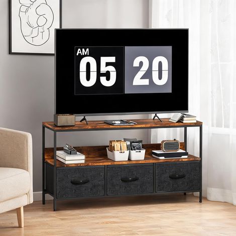 Meuble TV en panneau de particules Acier 120 x 29 x 56 cm (1/5)
