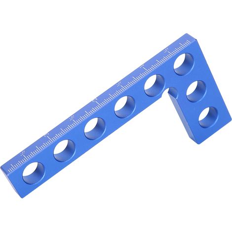 Équerre de positionnement à 90 degrés, règle d'angle droit, outils de menuiserie, règle en pouces 0-100 mm, bleue (1/5)