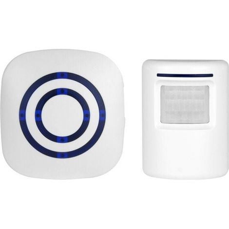Drahtlose Türklingel, elektrisches Türklingel-Set mit 1 Empfänger und 1 PIR-Bewegungsmelder, Sensor, Besucheralarm (1/5)
