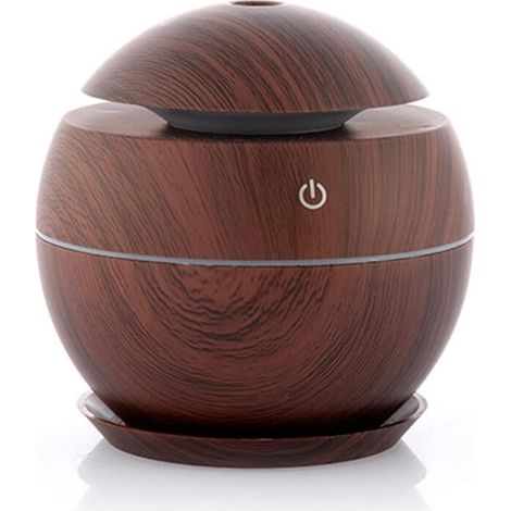 Mini Humidifier Aroma Diffuser Dark, Quiet, Ultrasonic, Multicolor LED Light, 200ml, ABS, Multicolor