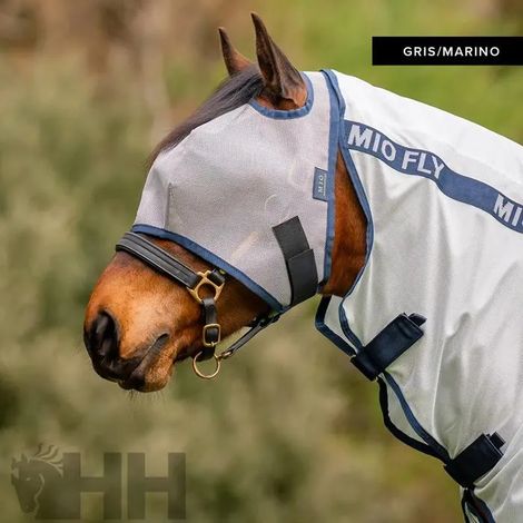 Fly mask mio no earmuffs protección UV ajustable gris marino