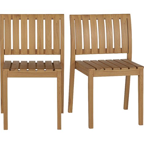 Sedie da giardino impilabili in legno di teak massello (lotto da 2) TECKA (1/5)