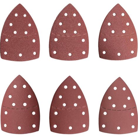 MINKUROW Paquete de 60 Hojas de Lija, Papel de Lija Triangular 11 Agujeros 40 60 80120 180 240 Ideal para Lijadora Multiusos (1/5)