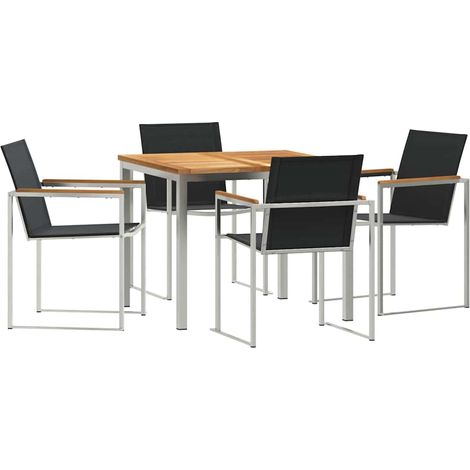 Maison Exclusive - Garten Essgruppe 5 pcs Massives Teakholz und E