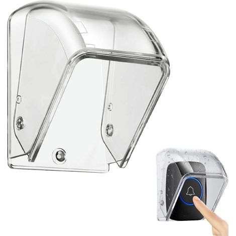 1 Cache Sonnette Extérieur,Protection Pluie Transparente,Couvercle Rabattable Polycarbonate,Pour Vidéo Interphone (1/5)