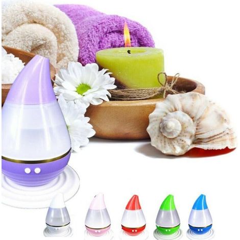 UMIDIFICATORE AROMI AROMATERAPIA ULTRASUONI GOCCIA LED 250ML DIFFUSORE AUTO CASA - Bianco - Colore: Bianco