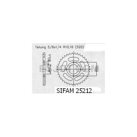 Couronne de transmission Sifam pour Moto Sachs 125 Roadster V2