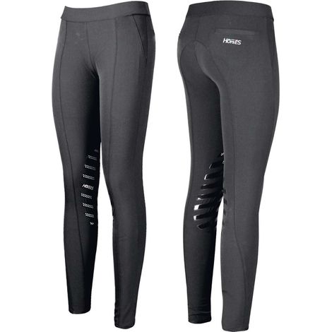 ITA 44, Bleu: Leggings d'équitation sans boutons modèle Safari Grip