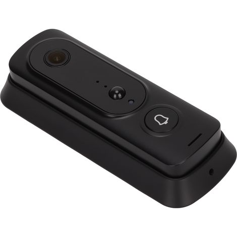 Sonnette vidéo sans fil compatible avec l'application Tuya, fonction Wi-Fi, capteur de présence, surveillance en temps réel, sonnette vidéo noire (1/5)