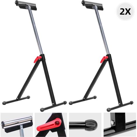 2 soportes con rodillos, capacidad de 90 kg, altura ajustable de 66 a 105 cm, soporte con rodillos, soporte de trabajo, soporte de apoyo, soporte con rodillos ajustable