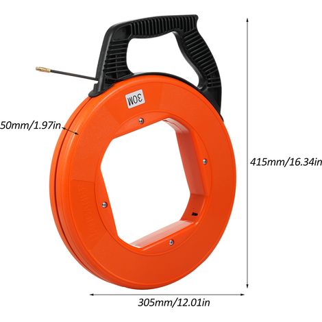 Cavo di aiuto a spirale retrattile di alta qualità da 30 m con 6 adattatori, filo di trazione per tubi vuoti con molla indistruttibile da 4 mm, versione migliorata. (1/4)