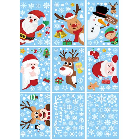 Décorations de Noël en forme de flocons de neige pour fenêtres, décorations de fête de Noël pour vitres, décoration festive pour vitrines et fenêtres (1/5)