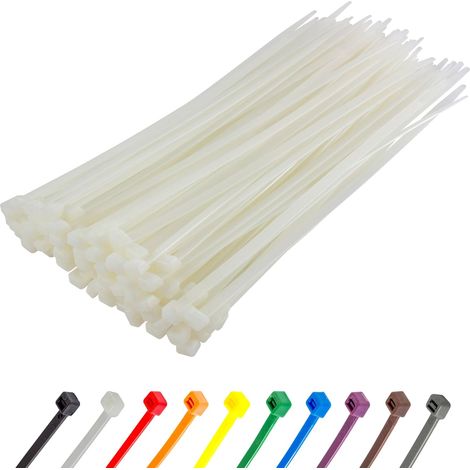 Lot de 100 attaches de câble en nylon de qualité supérieure, attaches de câble robustes - mécanisme autobloquant sécurisé, 4 x 150 (1/5)
