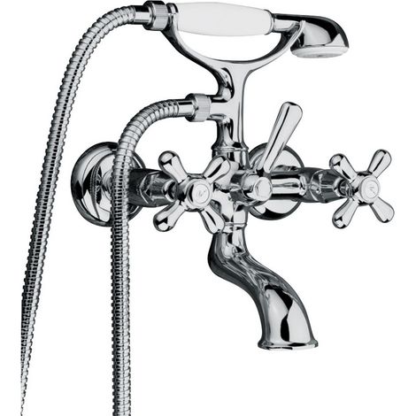 Gruppo vasca esterno con set doccia Paini Liberty 17CR100 Cromo (1/4)