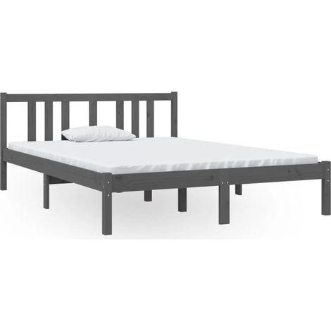 Maison Exclusive - Giroletto Grigio in Legno Massello 135x190 cm Double (1/5)