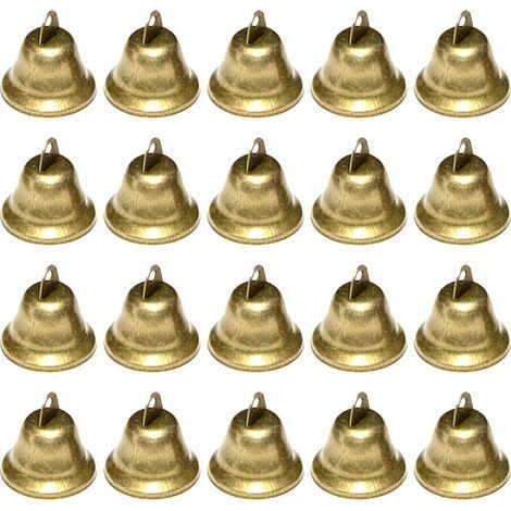 20 Pieces Small Jingle Bells (Antique Bronze), Vintage Small Jingle Bell for Wedding Festival Decorations, Christmas Bell for Christmas Trees, Metal Jingle Bells for Keychain Jingle Bell, DIY Crafts