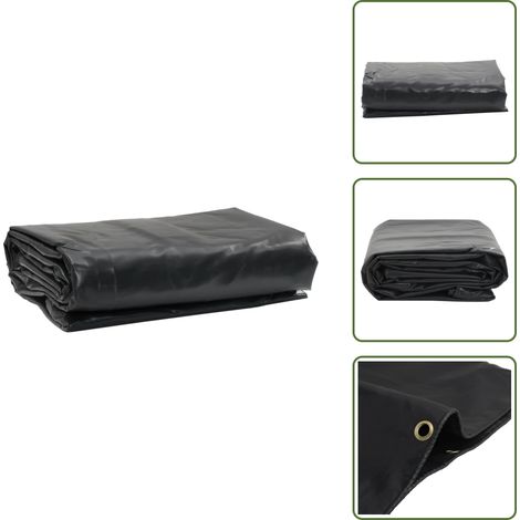 The Living Store Bâche anthracite 4x8 m 650 g/m² - Couverture Extérieure - Bâche Imperméable - Bâche Protectrice - Bâche Pour Voiture - Bâche Pour Bateau