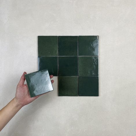 Carrelage mural Effet Zellige Vert CROGIOLO ZELLIGE 10x10 cm Bosco (1/5)