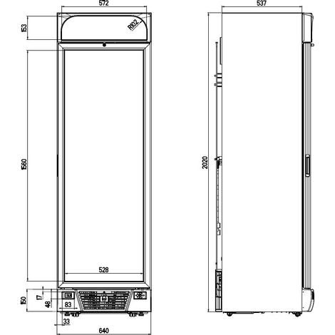 Armoire Negative Vitrée - 1 Porte 382 L - Combisteel (1/2)