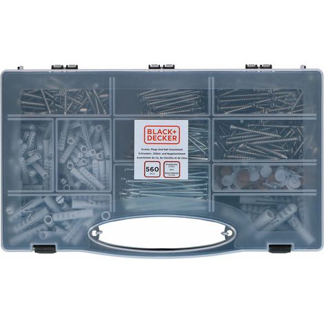 Assortimento di Viti, Tappi e Chiodi 560 Pezzi Black+Decker (1/3)
