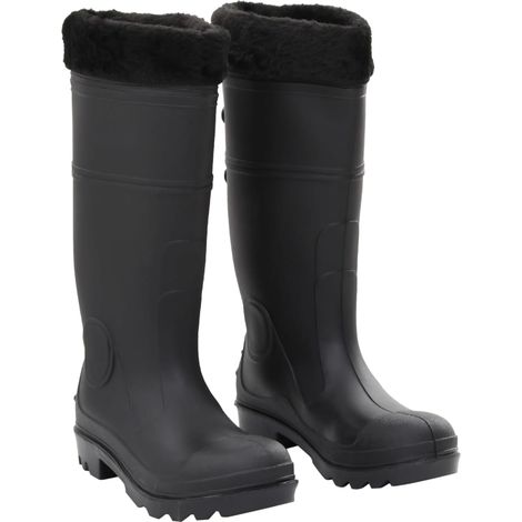 Vidaxl – Bottes de jardinier en PVC noir taille 38 – Chaussettes amovibles – Semelles texturées pour meilleure stabilité – Imperméables et durables (1/5)