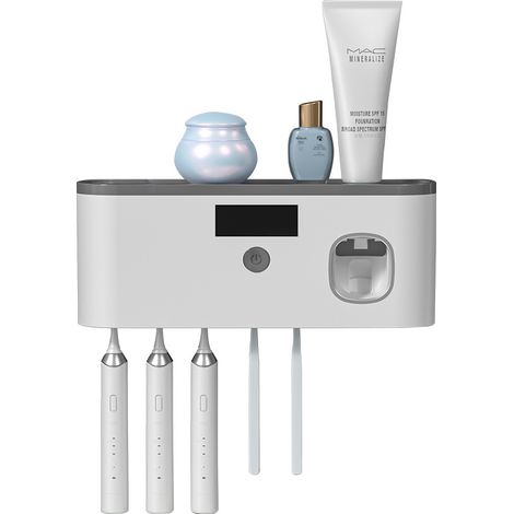 Stérilisateur intelligent pour brosses à dents (avec distributeur automatique de dentifrice) - Porte-brosse à dents de salle de bain (1/5)