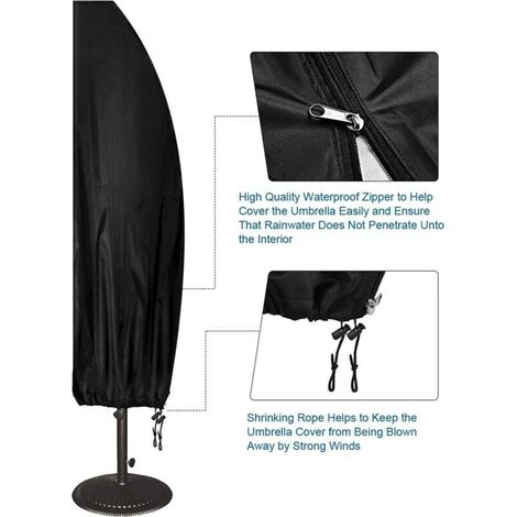Telo di copertura per ombrellone a braccio, copertura impermeabile per ombrellone da giardino, 265x40/70/50 cm/resistente ai raggi UV, al vento e allo sbiadimento, per ombrelloni da giardino a braccio (1/4)