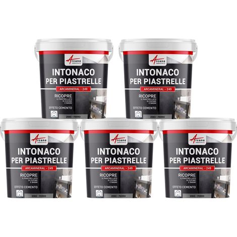 Intonaco per piastrelle del bagno e cucina, su pavimento e pareti - ARCAMINERAL - 5x 20 kg Ferro - ARCANE INDUSTRIES