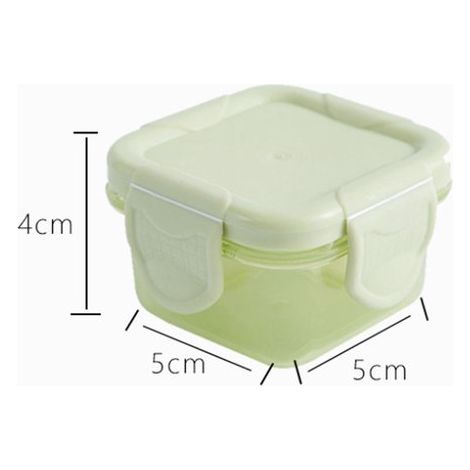 Adatto per mini contenitori per alimenti, ciotola per salse con coperchio, 4 pezzi, tazze per condimenti, insalata 5x5x4cm (1/4)