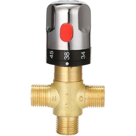 Mitigeur thermostatique réglable pour salle de bain, mitigeur d\'eau chaude en laiton (1/4)