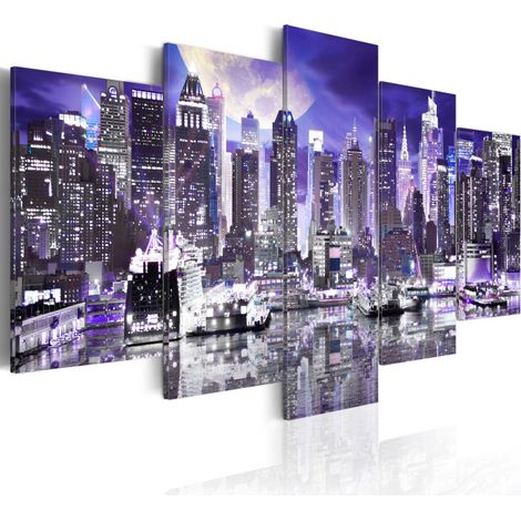 Tableau Imprimé "Moonlit Night in New York City" 50 x 100 cm (1/2)