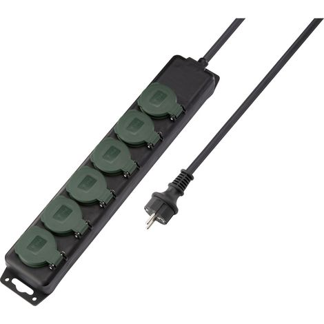 Sygonix SY-5145342 Steckdosenleiste  Schwarz, Standard-Grün (seidenmatt) Schutzkontakt 1 St.