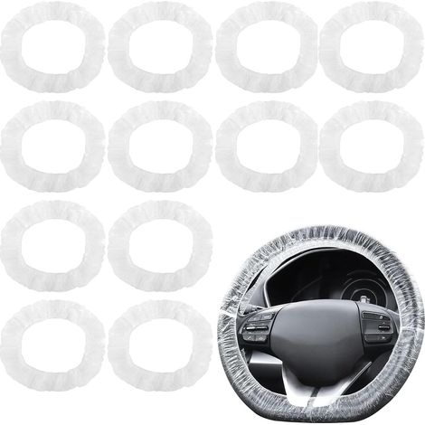 Housse de Volant Transparente Universelle 100 Pcs,Protection Étanche Anti Poussière en Plastique Jetable,Couvre Cache Volant Voiture Accessoires (1/5)
