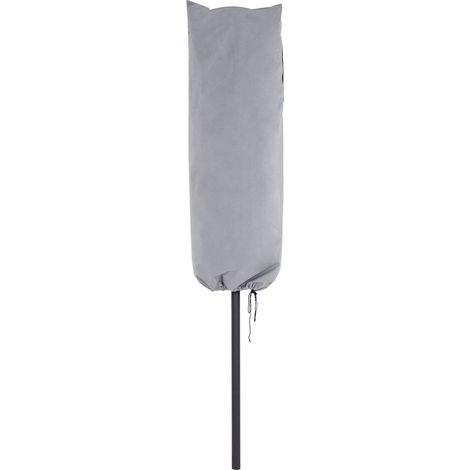 Parasol de Jardin Housse de Pluie 157x69x53 cm Gris Polyester PVC Couvert Extérieur Patio Sibilla Chuva (1/5)
