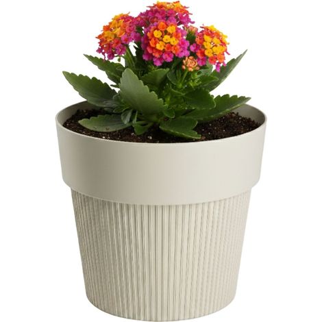 Vaso da fiori SILVA LINE in materiale riciclato, beige, altezza 11,5x13,2 cm.