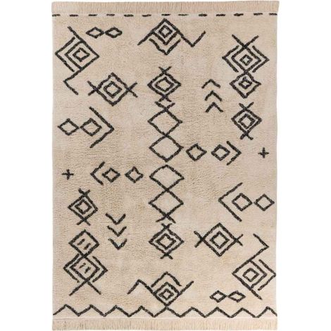 Tapis Tufté à la Main Ethnique "Mylen III" Beige & Noir 160 x 230 cm (1/5)
