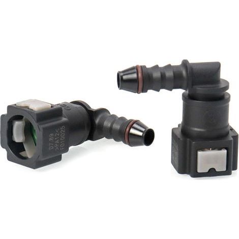 Lot de 2 Connecteur de Tuyau de Carburant de Voiture, Raccord durite essence, connecteur rapide à 90 degrés, plastique 7.89mm Connecteur ID6 (1/5)
