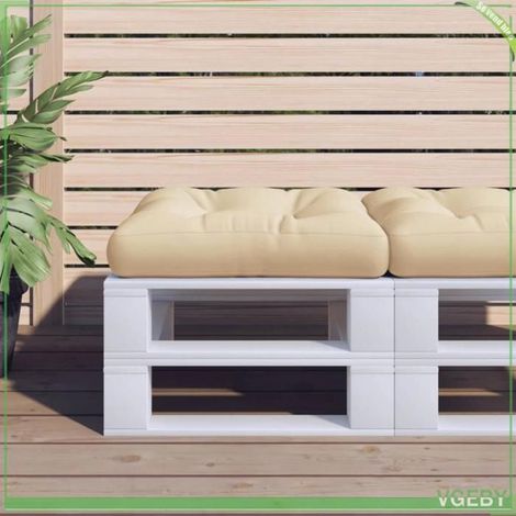 360428 Coussin de palette beige 50x50x12 cm tissu (1/5)