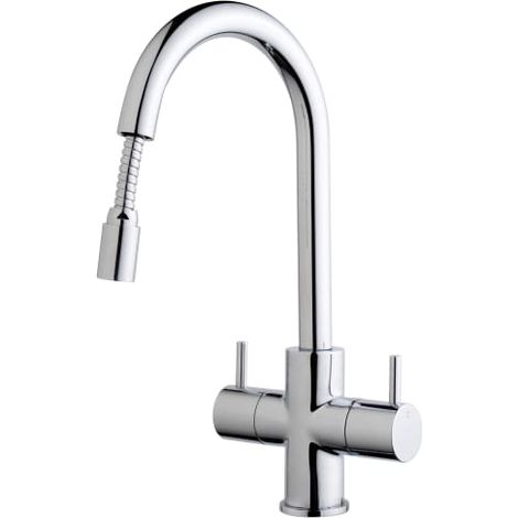 Kisdon Monobloc Pull Out Kitchen Sink Mixer Tap - Chrome (1/2)