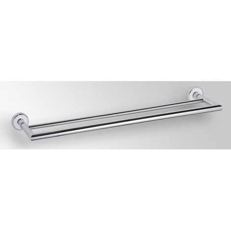 Porte-serviettes double OMEGA en laiton chromé 65,5x5,5x11cm (1/5)