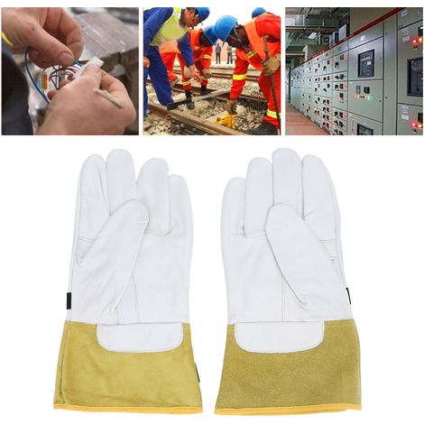 Lederbeschichtete Arbeitshandschuhe [Elektrischer Schutz] Schnitt-, Stich- und isolierende elastische Handschuhe (1/5)