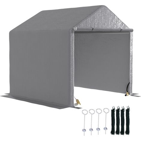 Outsunny 6.5' x 6.5' x 6.5' Temporary Garden Shed Storage Tent, Grey (1/5)