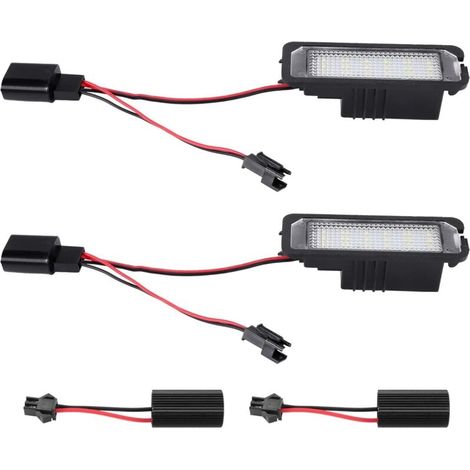 Lot De 2 Lampes LED 12V Éclairage Plaque Immatriculation Compatible Golf 4 5 6 7 (1/4)