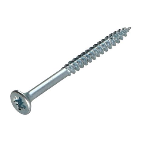 Vis bois TEKOR Tête fraisée Cranté Pozi N°2 5X70 Filetée sur 45 Pointe antifendage type 17 Acier zingué - 1 pièce (1/5)
