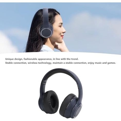 Casque Bluetooth sur L'oreille, Casque sans Fil Antibruit, Casque Léger Pliable Stéréo HiFi, Basses Profondes BT5.2 pour Ordinateur de Téléphone Portable de Bureau à Domicile (1/3)