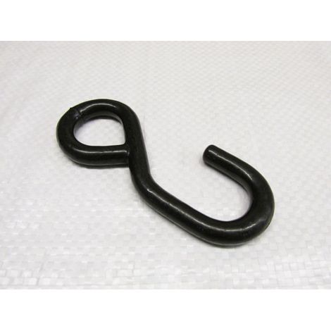 Eye S Hook Black Coated 25MM (Ratchet Lashing Fitting Tie Down 600KG) (1/2)