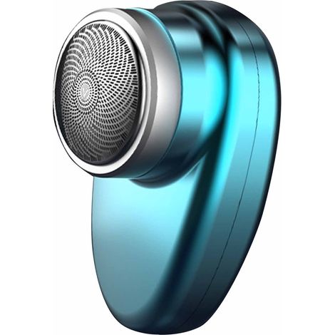 Tondeuse à barbe électrique portable, format de poche, rechargeable et lavable, double tête, bleu royal (1/5)