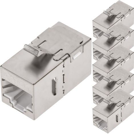 BeMatik - Coupleur Keystone RJ45 femelle vers femelle Cat.6 FTP pack de 6 unités (1/5)