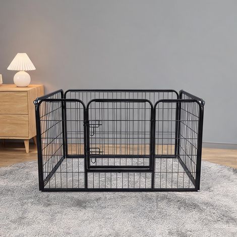 Barrière pour chien coloris noir en stahldraht 129 x 84 x 70 cm (1/5)